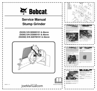 Bobcat SG30 SG60 SGX60 Stump Grinder Attachment Service Manual 2011