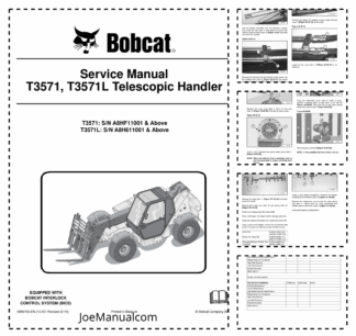 Bobcat T3571 T3571L Telescopic Handler Service Manual A8HF11001 A8H611001