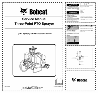 Bobcat Three Point PTO Sprayer Implement Service Manual ABKT00101