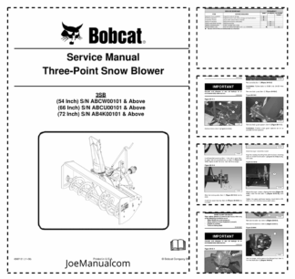 Bobcat Three Point Snow Blower Implement Service Manual ABCW ABCU AB4K