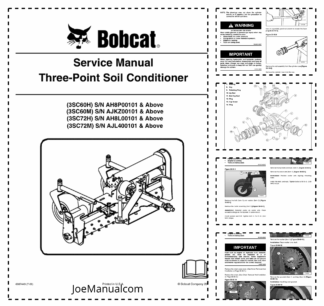 Bobcat Three Point Soil Conditioner Implement Service Manual AH8P AJKZ AH8L AJL4