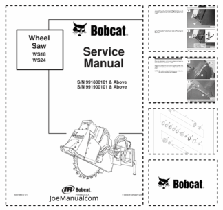 Bobcat Wheel Saw Implement Service Manual 991800101 991900101 2001