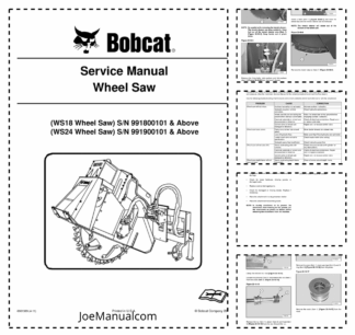 Bobcat Wheel Saw Implement Service Manual 991800101 991900101 2011