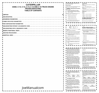 Caterpillar 3406E C-10 C-12 C-15 C-16 C-18 Truck Engine Troubleshooting Manual