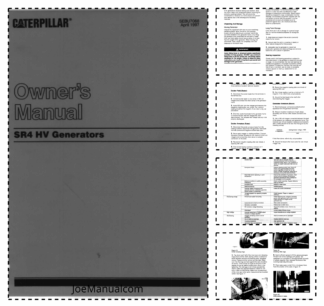 Caterpillar SR4 HV Generators Owners Manual