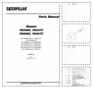 Caterpillar TH336C TH337C TH406C TH407C Telehandler Parts Manual