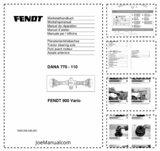 Dana 770 110 Front Axle Fendt 900 Vario Workshop Manual