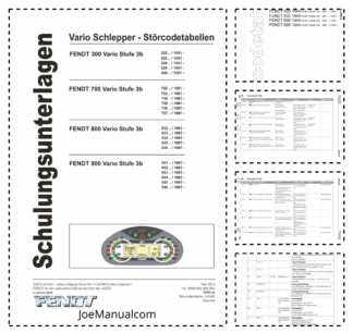 Fendt 300 700 800 900 Vario Stage 3B Fault Code Manual