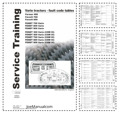 Fendt 900 Vario Tractors Fault Codes Manual