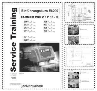 Fendt Farmer 200 V P F S Tractor Service Training Manual