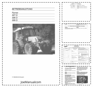Fendt Farmer 307Ci 308Ci 309Ci Tractor Operator Manual