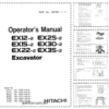 Hitachi EX Series Excavators Operators Manual