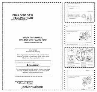John Deere FD45 Disc Saw Felling Head Operator Manual