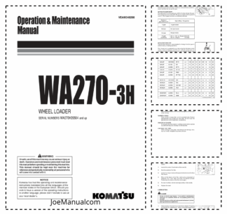 Komatsu WA270-3 Wheel Loader Operation and Maintenance Manual