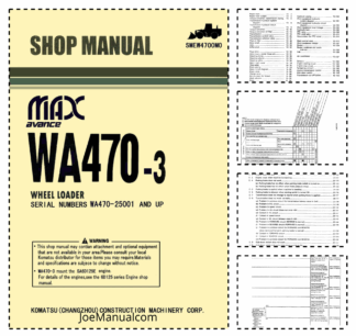 Komatsu WA470-3 Wheel Loader Workshop Manual SN 25001