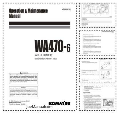 Komatsu WA470 Wheel Loader Operator Manual 2