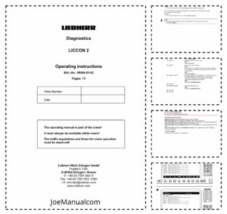 Liebherr LICCON 2 Crane Diagnostics Operating Instructions
