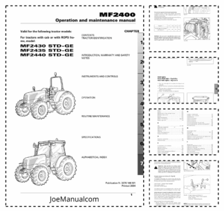 Massey Ferguson MF 2430 2435 2440 Tractor Operator and Maintenance Manual