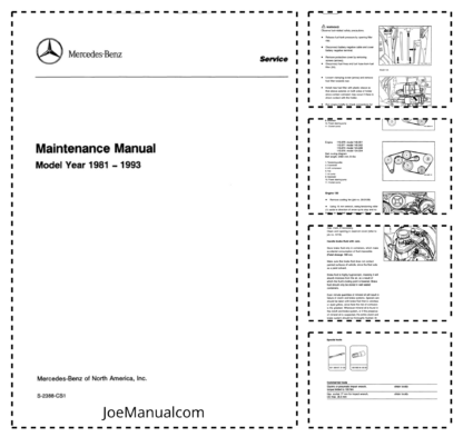 Mercedes Series 107 123 124 126 129 140 201 Maintenance Manual