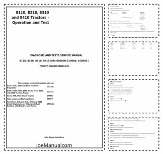 New Holland 8110 8210 8310 8410 Tractor Operation and Test Manual