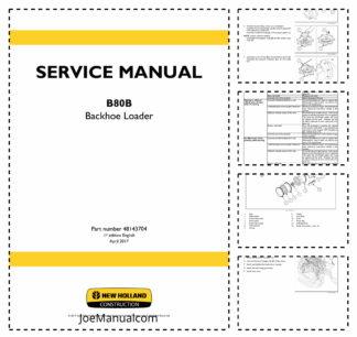 New Holland B80B Backhoe Loader Service Manual