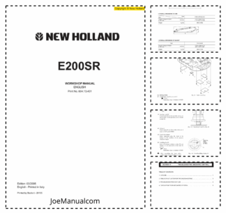 New Holland E200SR Hydraulic Excavator Workshop Manual