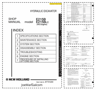 New Holland E215B E215BLC HS Engine Hydraulic Excavator Service Manual RUSS