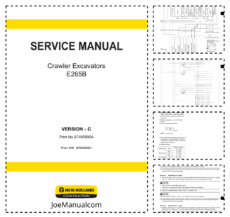 New Holland E265B Excavator Workshop Manual