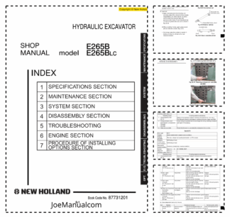 New Holland E265B Hydraulic Excavator Service Manual Rev 07-2007 Alt