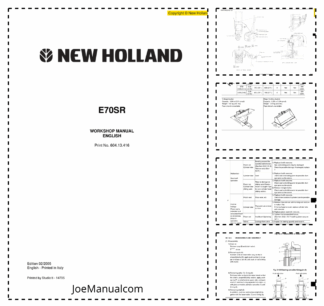 New Holland E70SR Hydraulic Excavator Workshop Manual