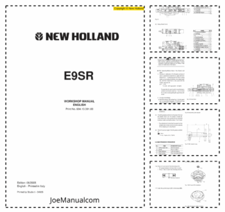 New Holland E9SR Mini Excavator Workshop Manual