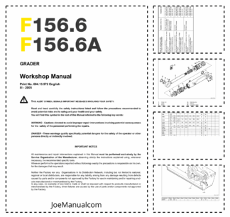 New Holland F156.6 Motor Grader Workshop Manual