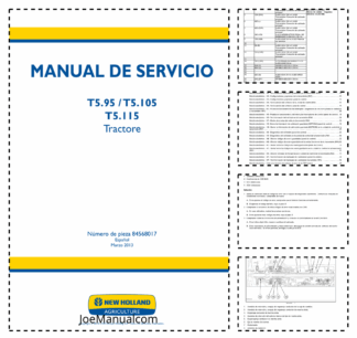 New Holland T5.95 T5.105 T5.115 Tractor Service Manual