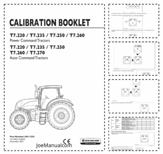 New Holland T7.220 T7.235 T7.250 T7.260 T7.270 Tractor Calibration Booklet