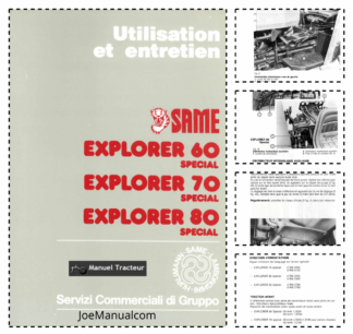 Same Explorer 60 70 80 Tractor Maintenance Manual French