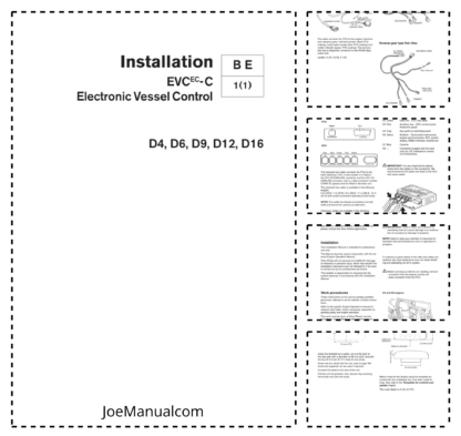 Volvo Penta D4 D6 D9 D12 D16 Marine Engines EVC Installation Manual
