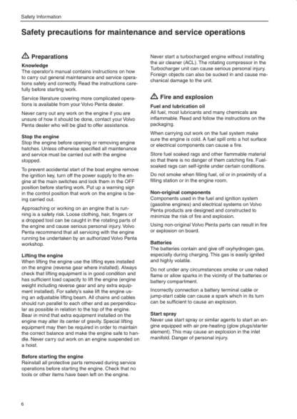 Volvo D4 D6 Penta Engine Operators Manual - Image 8