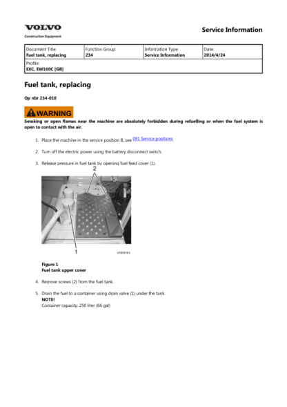 Volvo EW160C EW180C Wheeled Excavator Service Manual - Image 11