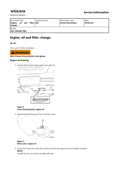 Volvo EW160C EW180C Wheeled Excavator Service Manual - Image 8