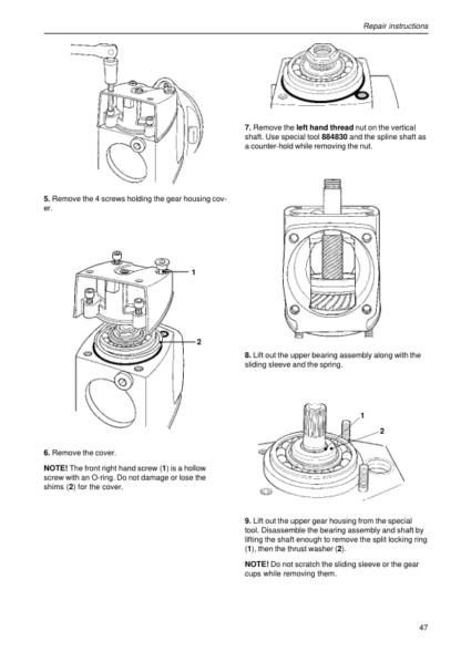 Volvo Penta 280 285 290 SP DP Drives Workshop Manual - Image 11