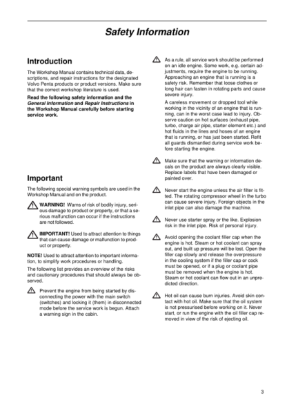 Volvo Penta 280 285 290 SP DP Drives Workshop Manual - Image 6