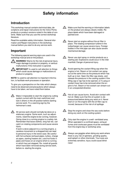 Volvo Penta 31 32 41 42 43 44 300 Series Marine Engines Technical Data Manual - Image 4