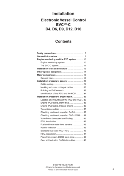 Volvo Penta D4 D6 D9 D12 D16 Marine Engines EVC Installation Manual - Image 3