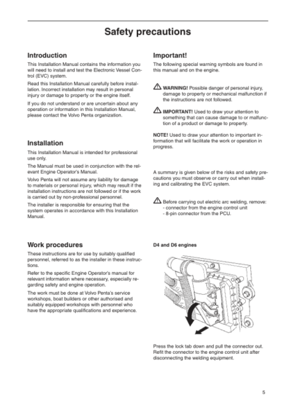 Volvo Penta D4 D6 D9 D12 D16 Marine Engines EVC Installation Manual - Image 5