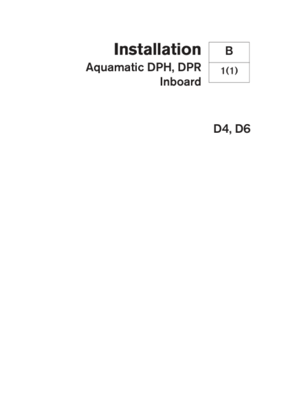 Volvo Penta D4 D6 DPH DPR Aquamatic Inboard Engines Installation Manual - Image 2