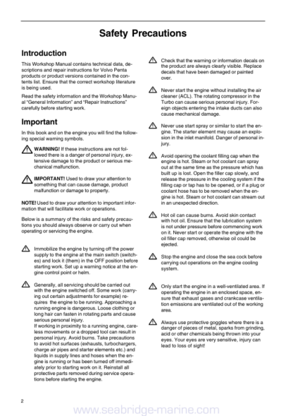 Volvo Penta D4 D6 Marine Engines Operators Manual - Image 4