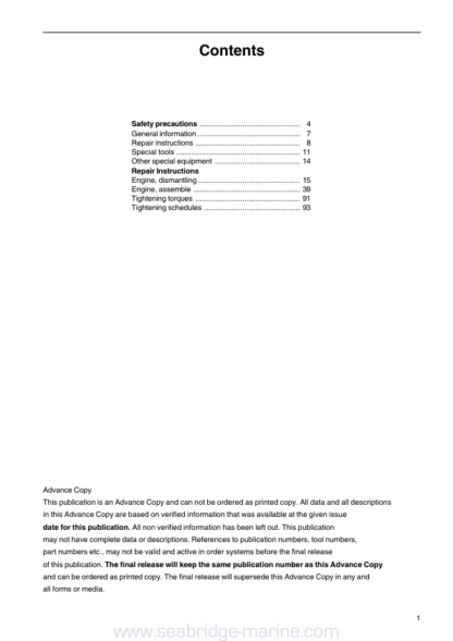 Volvo Penta D4 D6 Marine Engines Operators Manual - Image 3