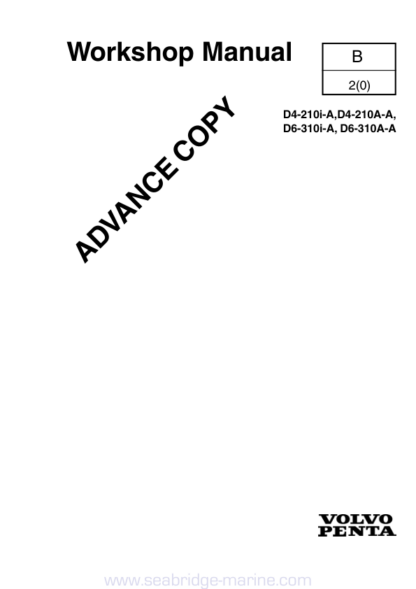 Volvo Penta D4 D6 Marine Engines Operators Manual - Image 2