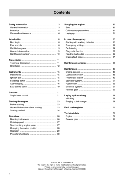 Volvo Penta D9 500 D9 575 Marine Engines Operators Manual - Image 5