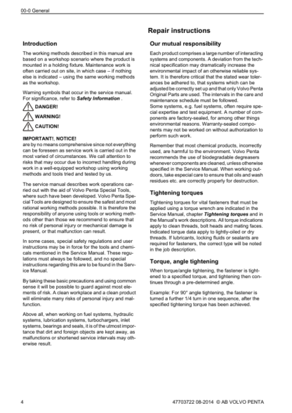 Volvo Penta D9 Marine Engine Workshop Manual - Image 6